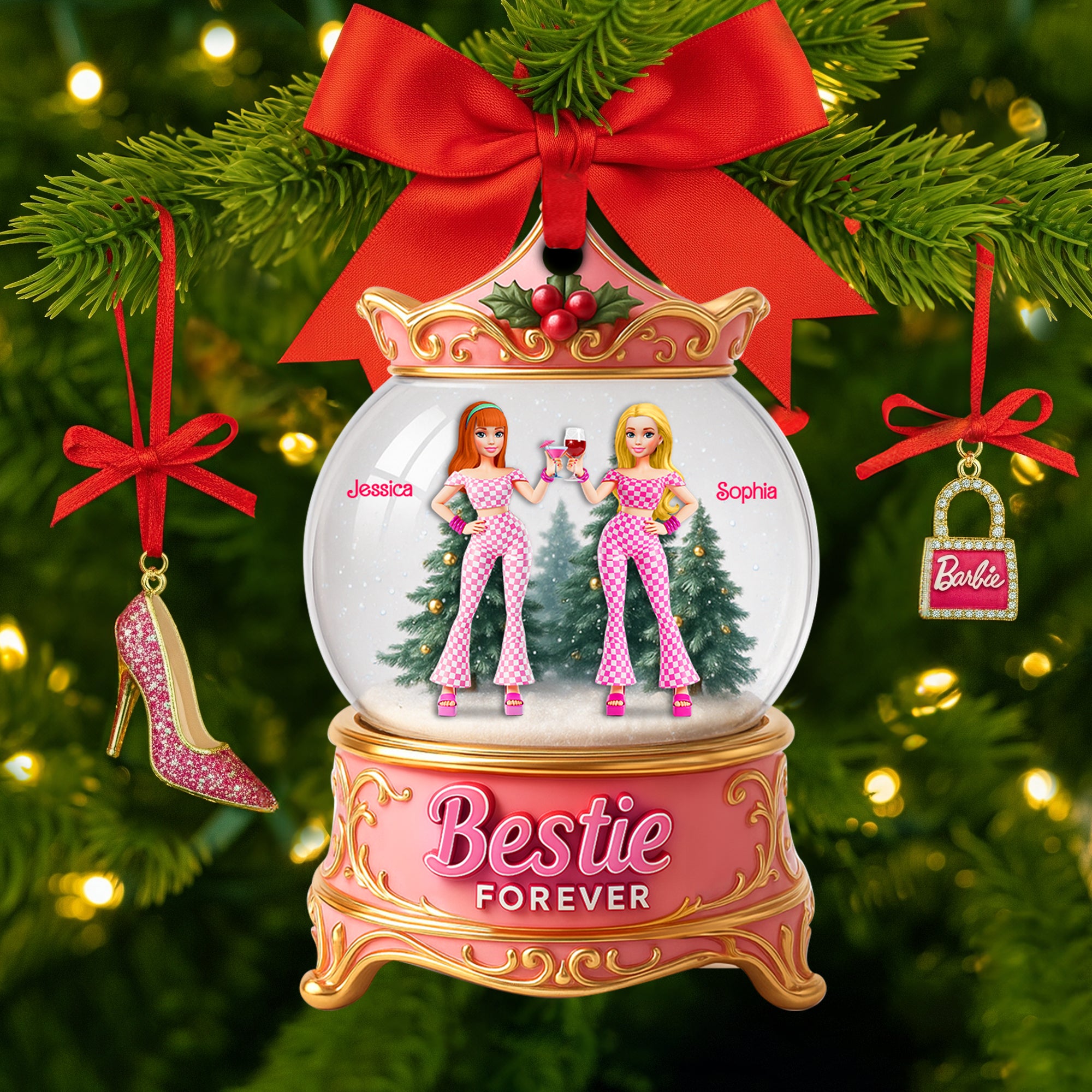 Girly Bestie Forever Ornament - Personalized Christmas Gifts For Besties 03OHLU140825
