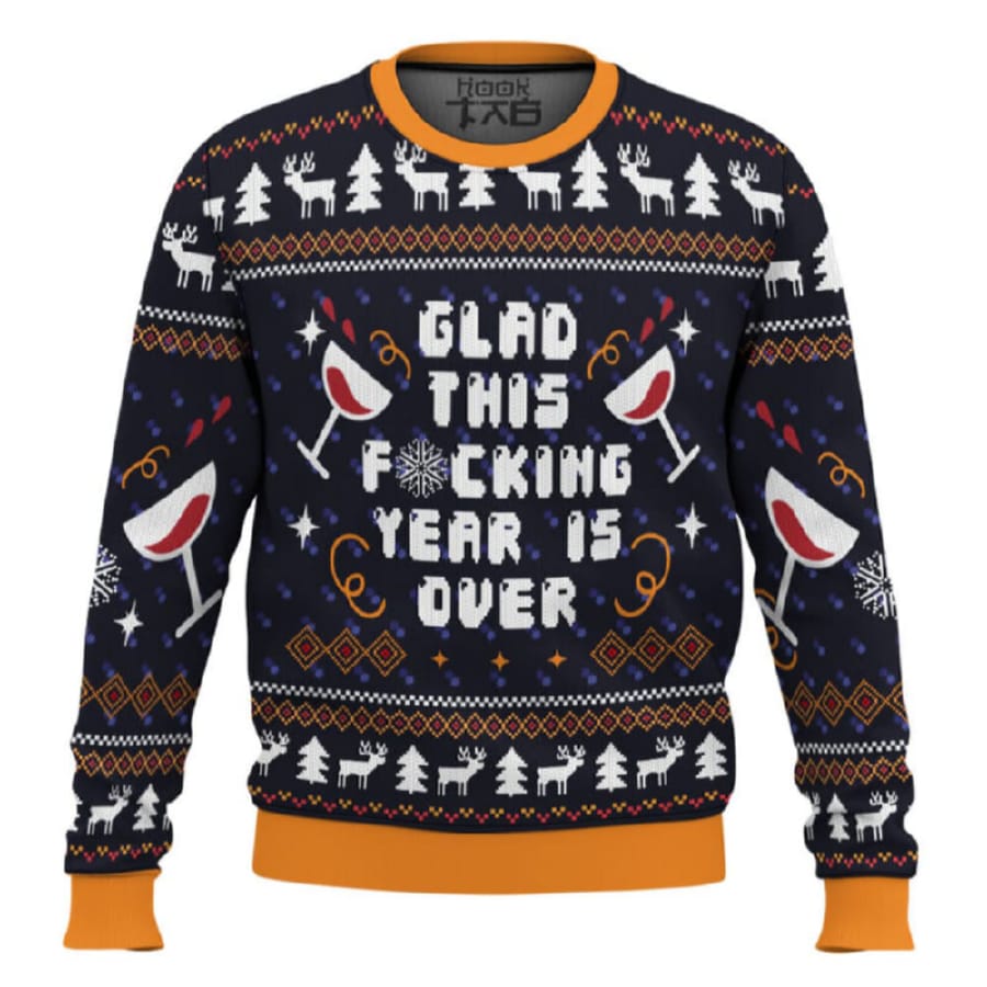 Glad This Fucking Year Is Over Pop Culture Ugly Christmas Sweater