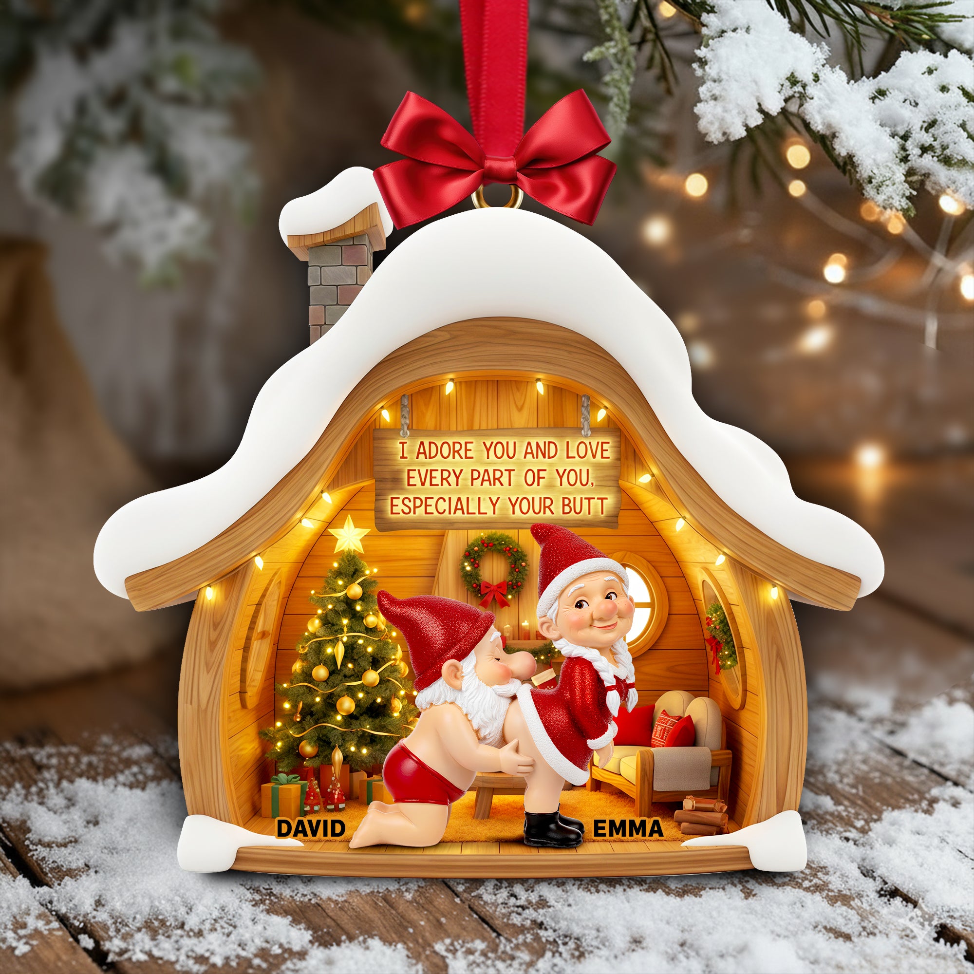 Gnome Couple Ornament - Personalized Gifts For Couple 06ohlu041125