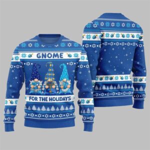 Gnome For The Holidays Ugly Sweater 2025 Hanukkah - Grishko.com