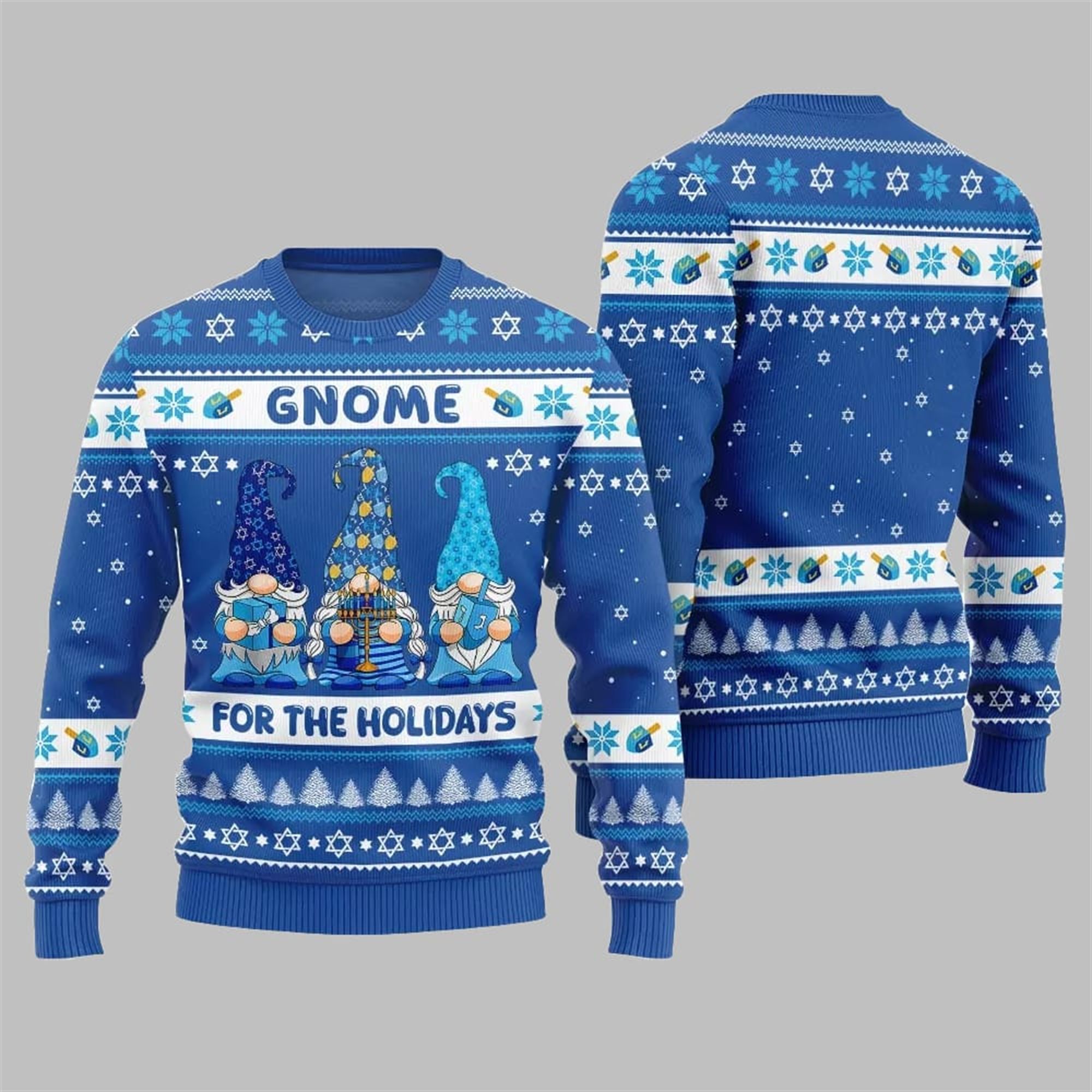 Gnome For The Holidays Ugly Sweater 2025 Hanukkah - Grishko.com
