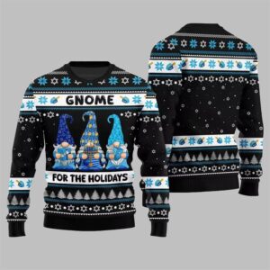 Alternative view of Gnome For The Holidays Ugly Sweater 2025 Hanukkah - Grishko.com