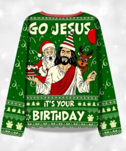 Alternative view of Go Jesus It's Your Birthday Ugly Christmas Sweater