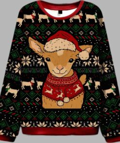 Goat In Festive Outfit Ugly Christmas Sweater