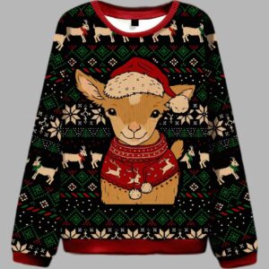 Goat In Festive Outfit Ugly Christmas Sweater - gullprint.com