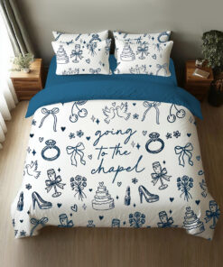 Going To The Chapel Coquette Bachelorette Wedding Bride Four-Piece Bedding Set