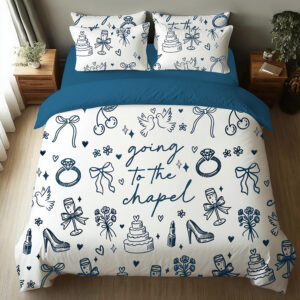 Going To The Chapel Coquette Bachelorette Wedding Bride Four-Piece Bedding Set