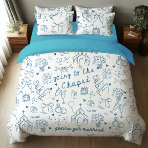 Going To The Chapel Gonna Get Married Bachelorette Bride Wedding Four-Piece Bedding Set