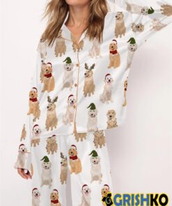 Golden Retriever Christmas Satin Pajama Set