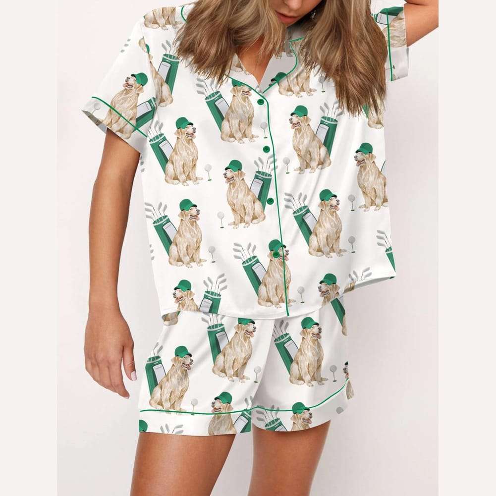 Golden Retriever Golf Satin Pajama Set - Image 3