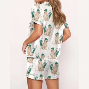 Alternative view of Golden Retriever Golf Satin Pajama Set