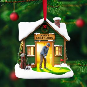 Alternative view of Golf Cabin Christmas Ornament - Personalized Gift For Golfers 05OHLU140825