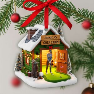 Golf Cabin Christmas Ornament - Personalized Gift For Golfers 05OHLU140825