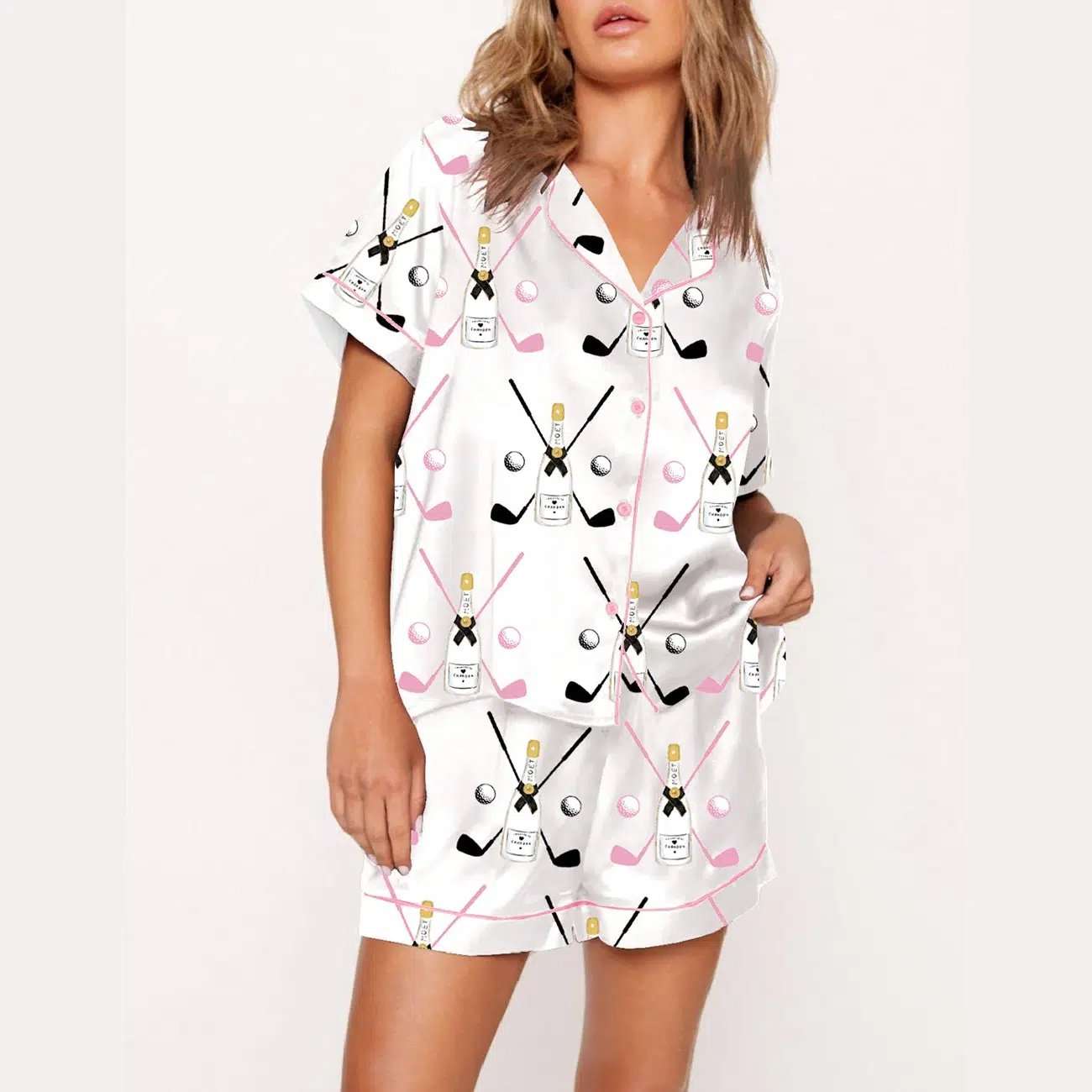 Golf Party Par Print Pajama Set - Image 2
