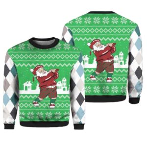 Alternative view of Golfer Santa Ugly Christmas Sweater - Grishko.com