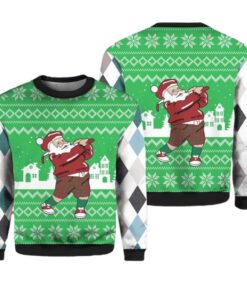 Golfer Santa Ugly Christmas Sweater 