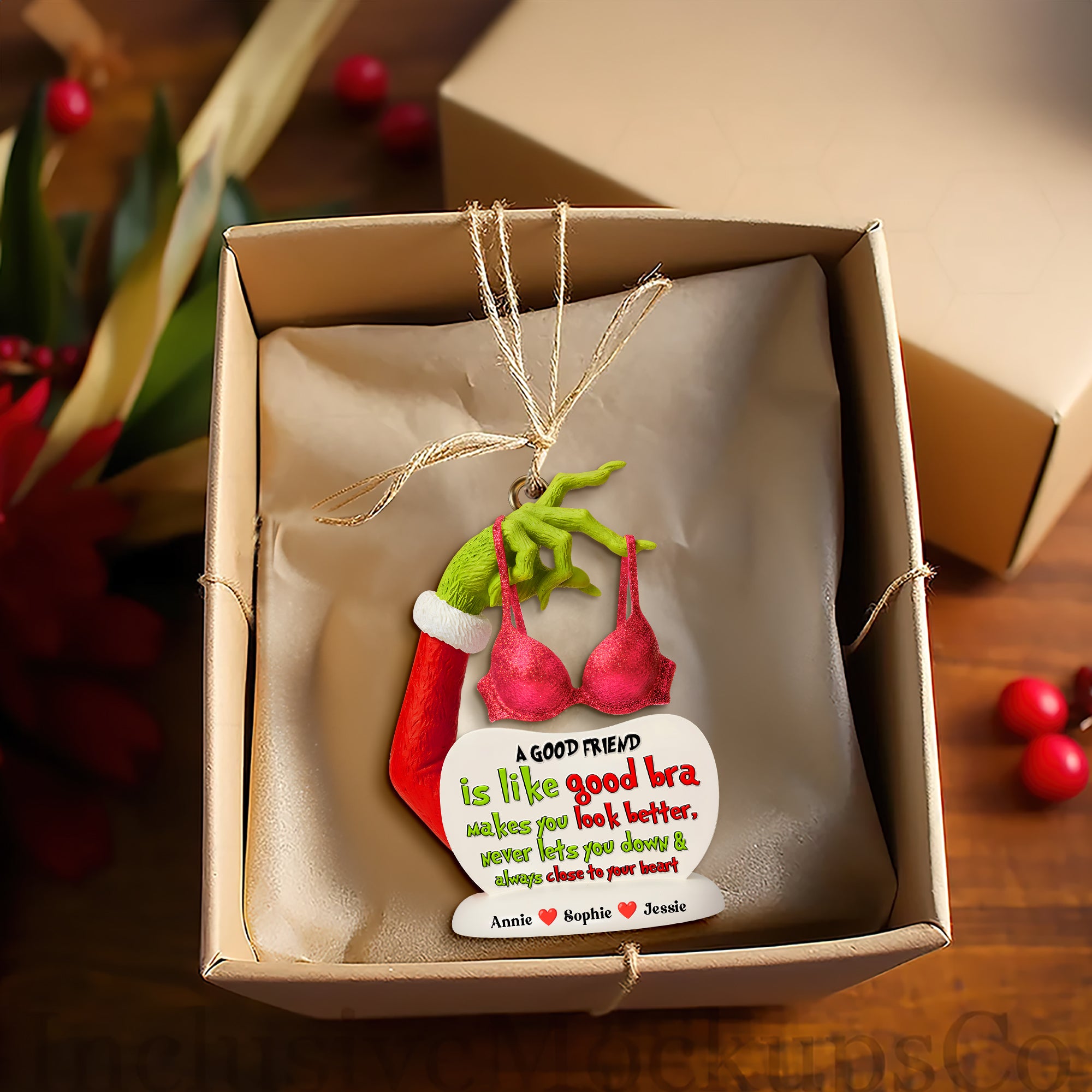 Good Bra Acrylic Ornament - Personalized Gift For Besties 06NALU271025 - Image 4