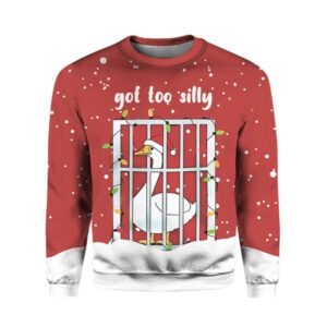 Goose Got Too Silly Ugly Christmas Sweater - Grishko.com
