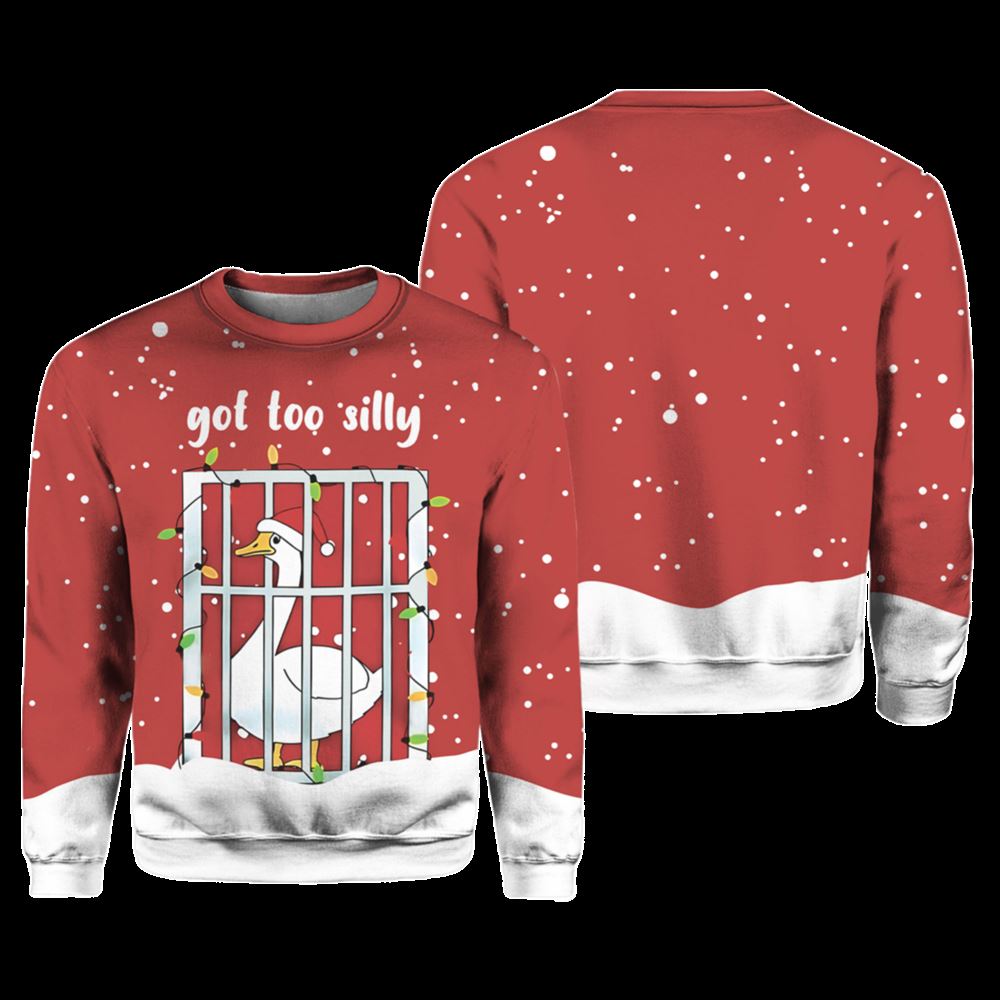 Goose Got Too Silly Ugly Christmas Sweater - Grishko.com - Image 3