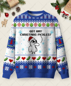 Got Any Christmas Pickles Ugly Christmas Fuzzy Fleece Sweatshirt
