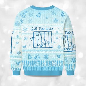 Alternative view of Got Too Silly Meme Christmas Ugly Sweater