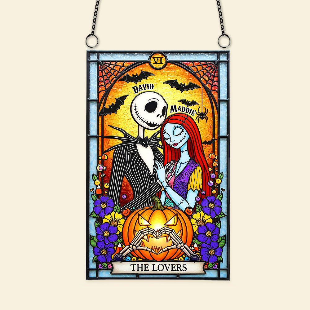 Gothic Card The Lovers Suncatcher For Halloween Decor, Personalized Gifts For Couple 05QHMG090825 - Image 3