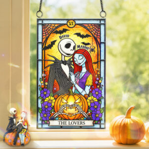 Gothic Card The Lovers Suncatcher For Halloween Decor, Personalized Gifts For Couple 05QHMG090825