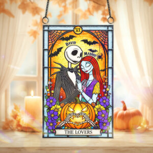 Alternative view of Gothic Card The Lovers Suncatcher For Halloween Decor, Personalized Gifts For Couple 05QHMG090825