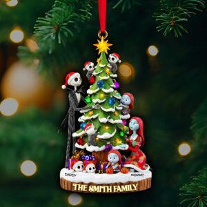 Alternative view of Gothic Christmas Family Ornament - Personalized Gifts For Family 01PALU200925