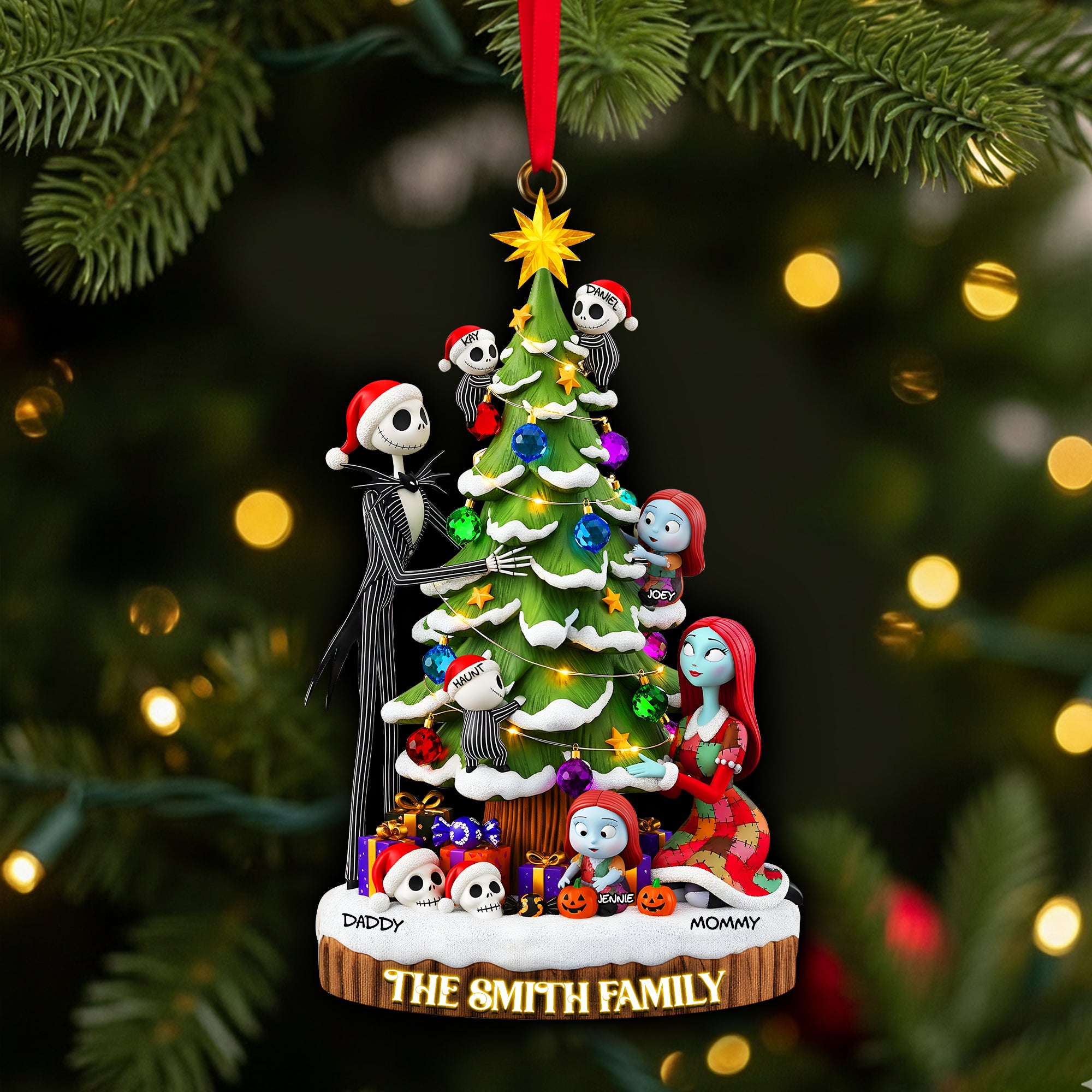 Gothic Christmas Family Ornament - Personalized Gifts For Family 01PALU200925