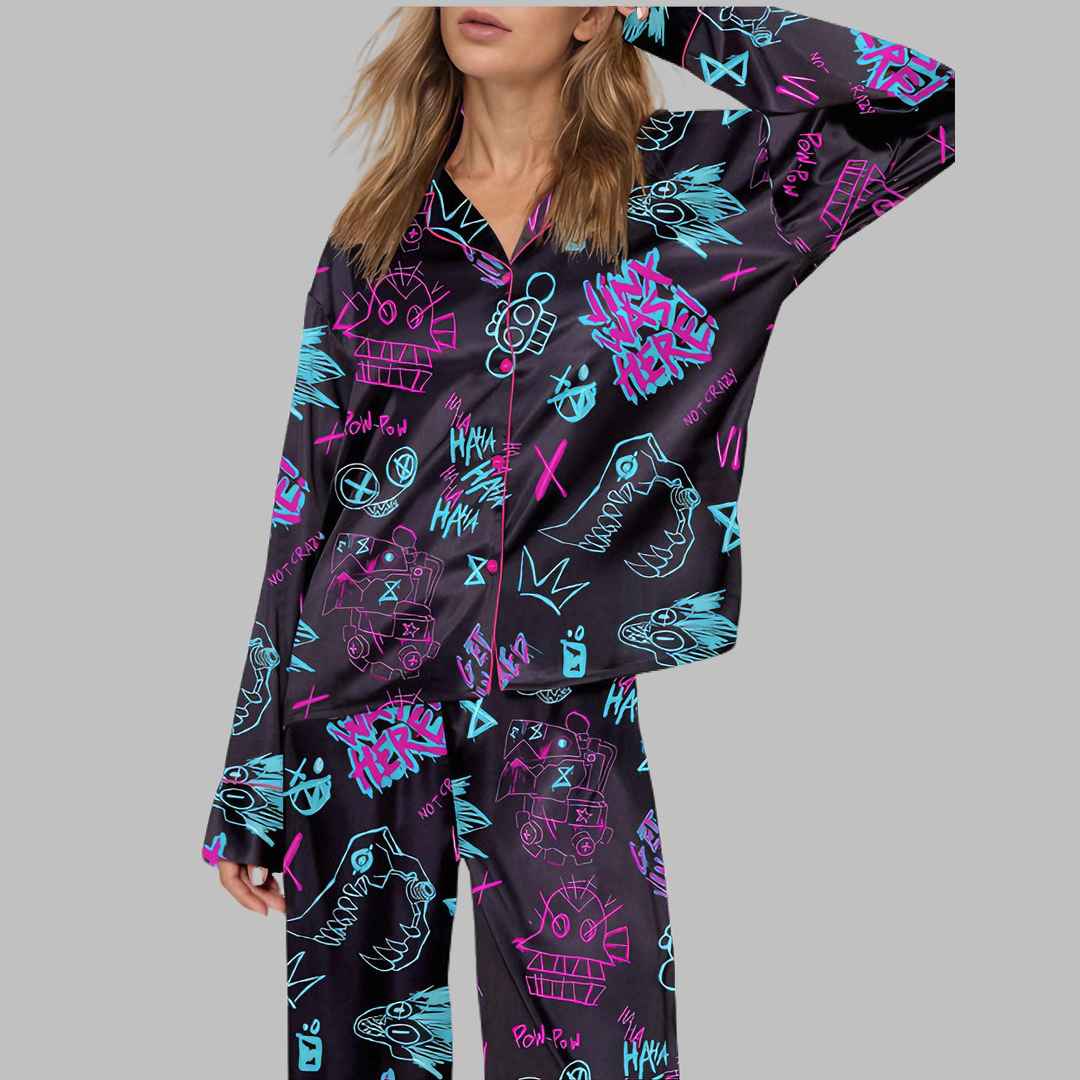 Graffiti Arcane Satin Pajama Set