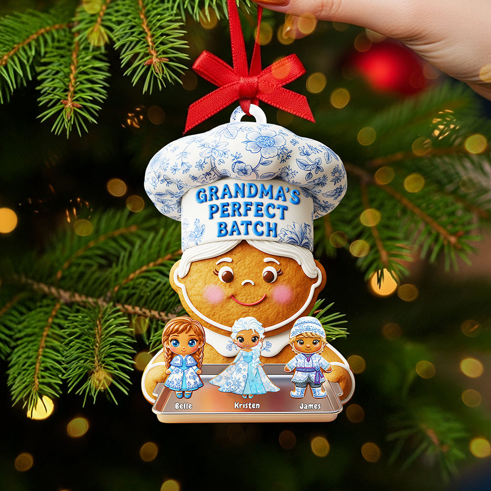 Grandma's Gingerbread Toile de Jouy Ornament - Personalized Gifts For Grandma Christmas Ornament 02PGTA170925 - Image 4