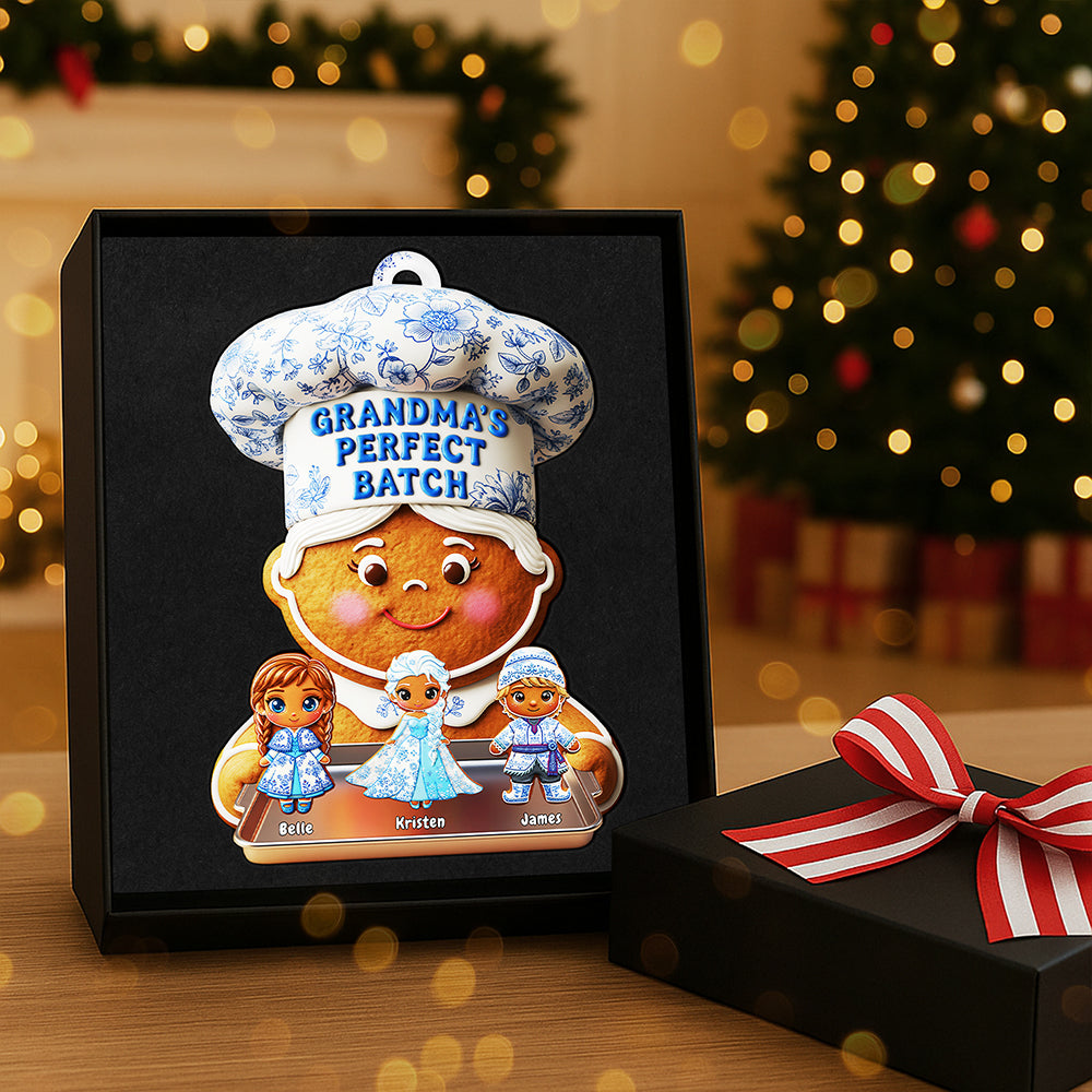 Grandma's Gingerbread Toile de Jouy Ornament - Personalized Gifts For Grandma Christmas Ornament 02PGTA170925