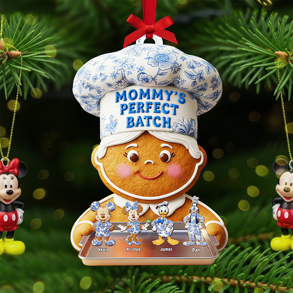 Grandma's Gingerbread Toile de Jouy Ornament - Personalized Gifts For Grandma Christmas Ornament 02PGTA170925 - Image 3