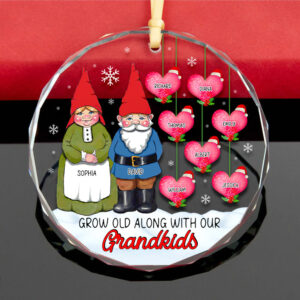 Alternative view of Grandparent Ornament - Old Gnome With Little Hearts - Personalized Gifts For Grandma, Grandpa