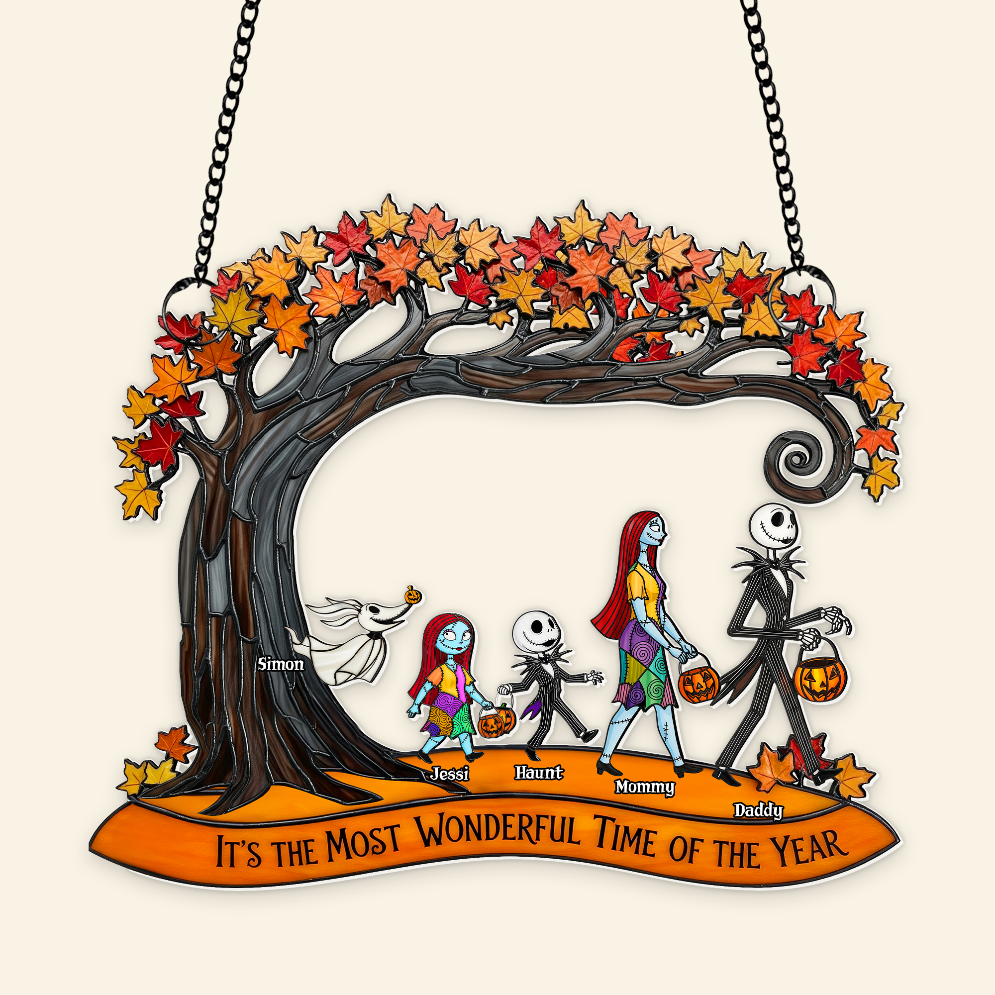 Great Time Of Spooky Family Suncatcher - Personalized Gifts For Family 04OHLU040825 - Image 5