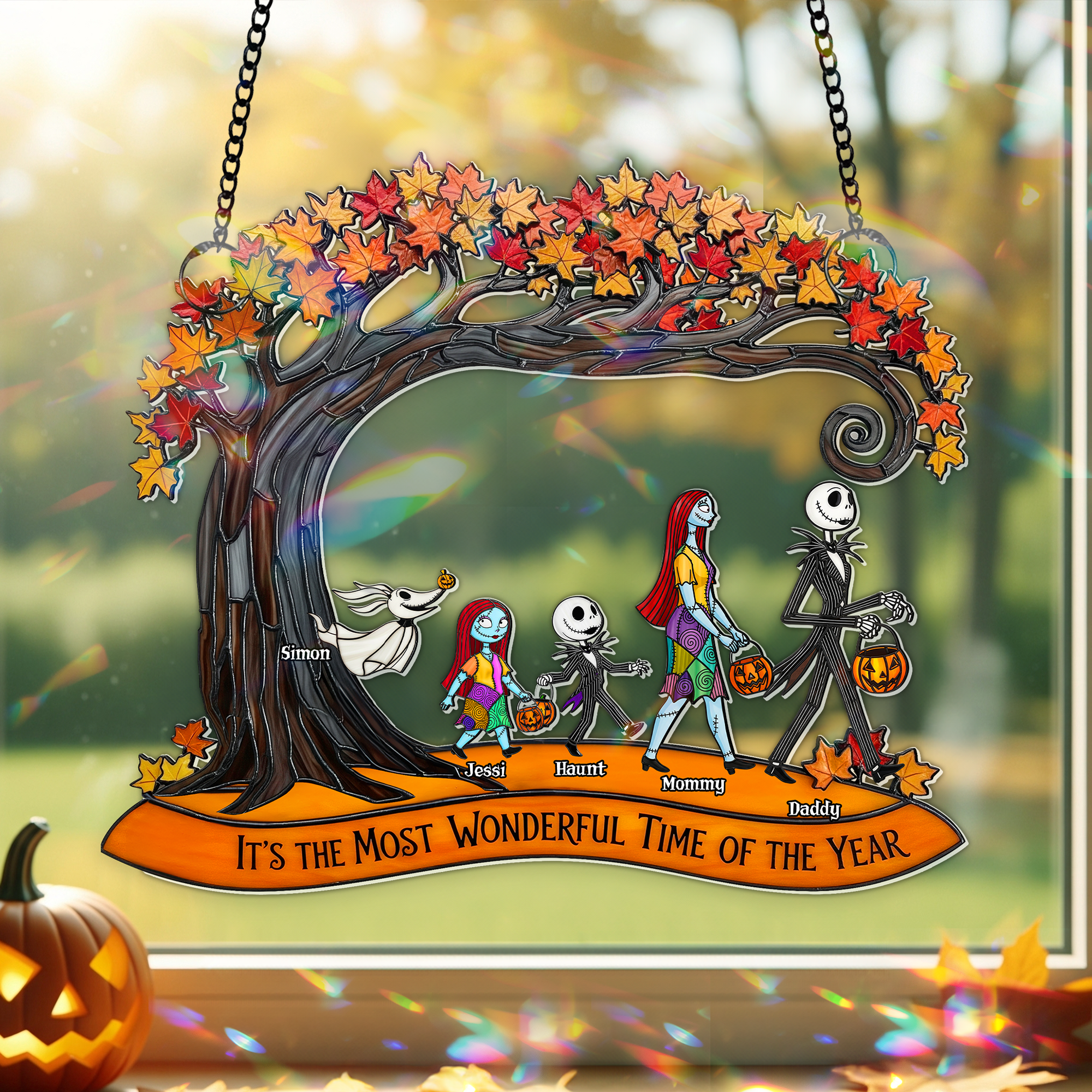 Great Time Of Spooky Family Suncatcher - Personalized Gifts For Family 04OHLU040825 - Image 3