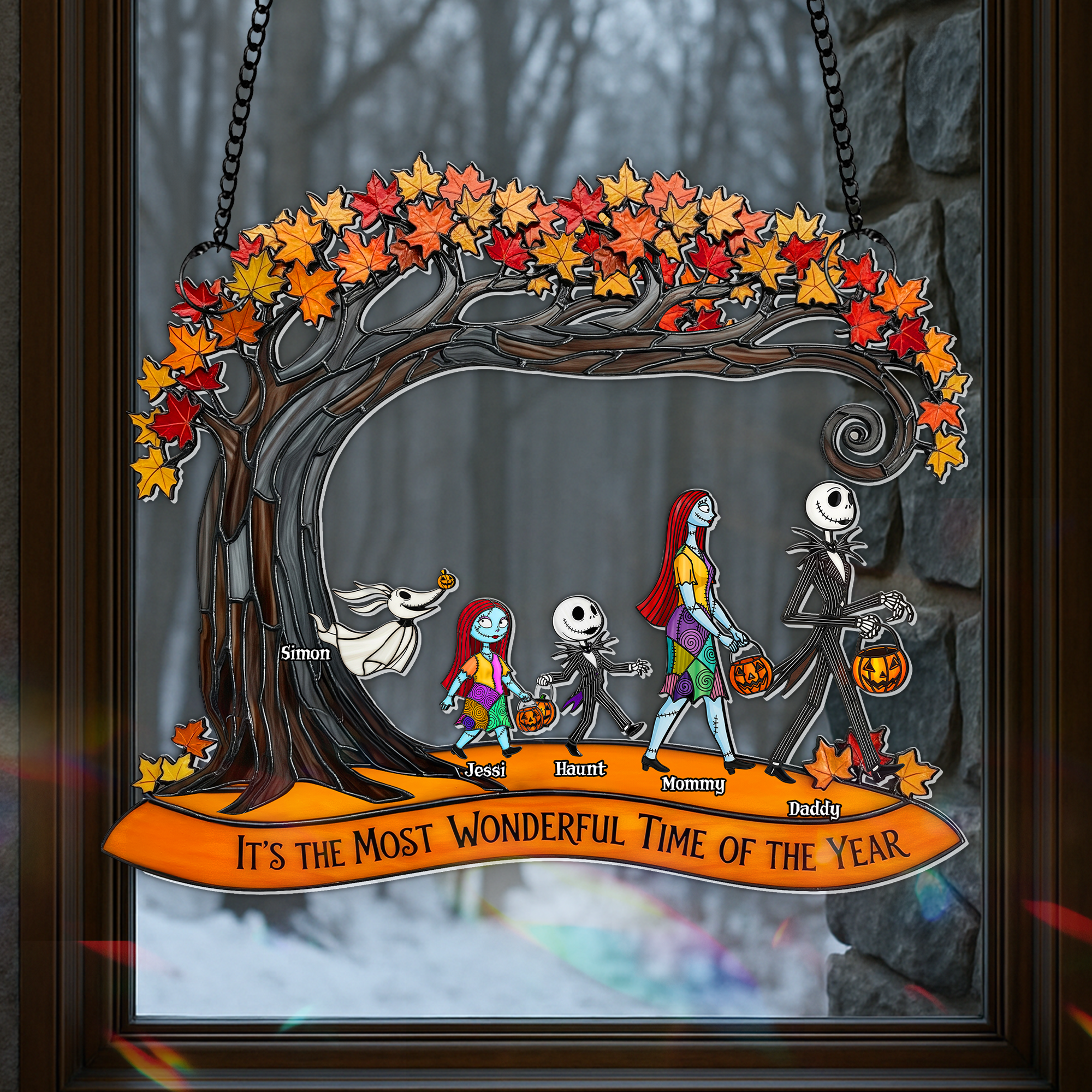 Great Time Of Spooky Family Suncatcher - Personalized Gifts For Family 04OHLU040825 - Image 4