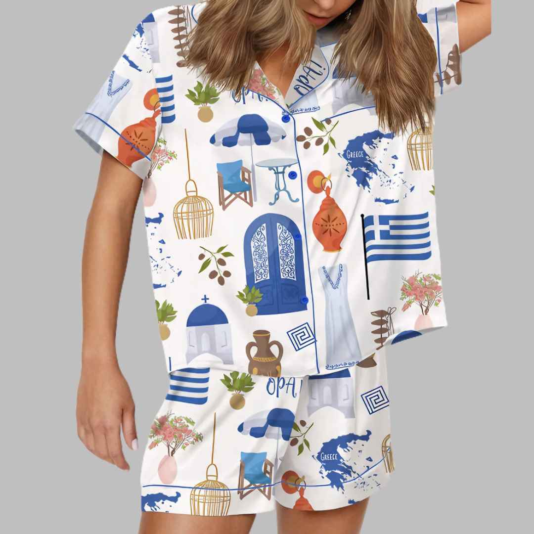 Greece Travel Pajama Set