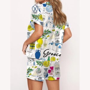 Alternative view of Greece Travel Satin Pajama Set