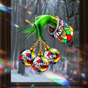 Alternative view of Green Christmas Bauble Suncatcher - Personalized Gifts For Grandma 08TGLU140825