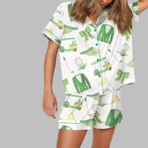 Alternative view of Green Coat Golf Coquette Pajama Set