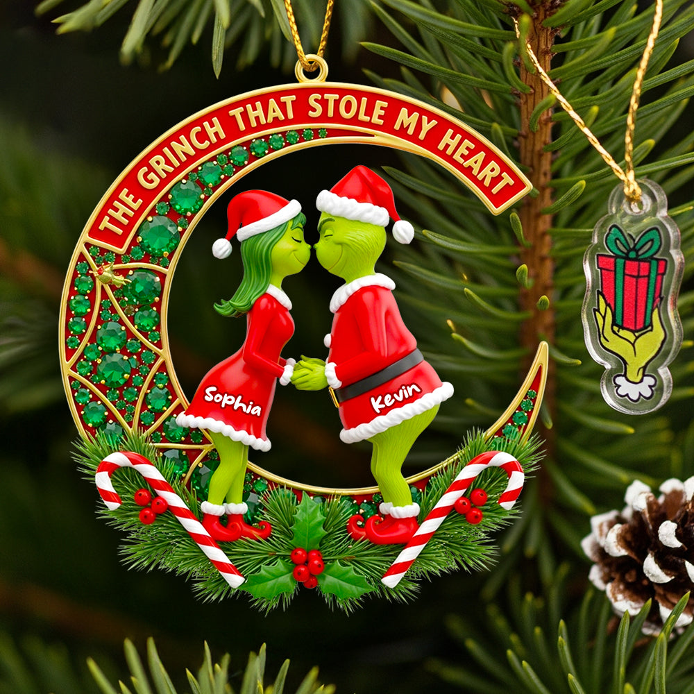 Green Couple Christmas Ornament - Personalized Gifts For Couple 02TODT160825