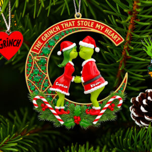 Alternative view of Green Couple Christmas Ornament - Personalized Gifts For Couple 02TODT160825