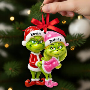 Green Couple Christmas Ornament Personalized Gifts For Couple 03DTDT130925