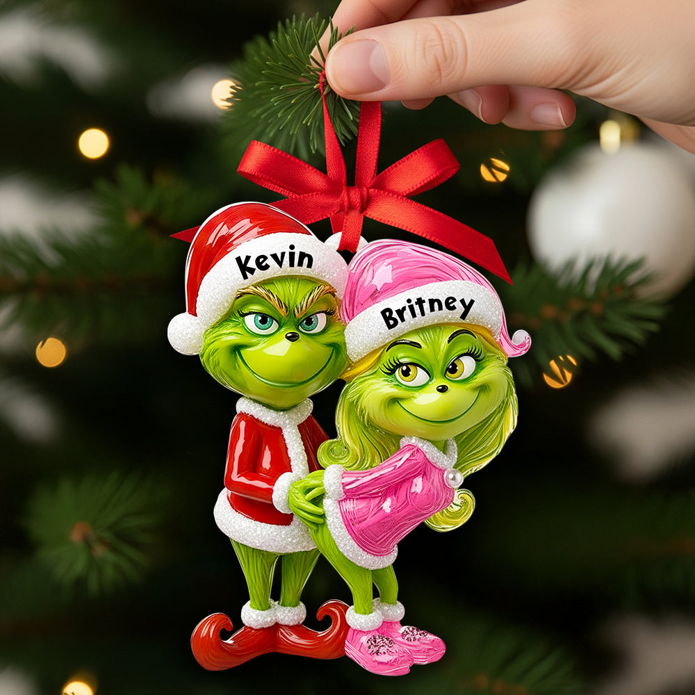 Green Couple Christmas Ornament Personalized Gifts For Couple 03DTDT130925