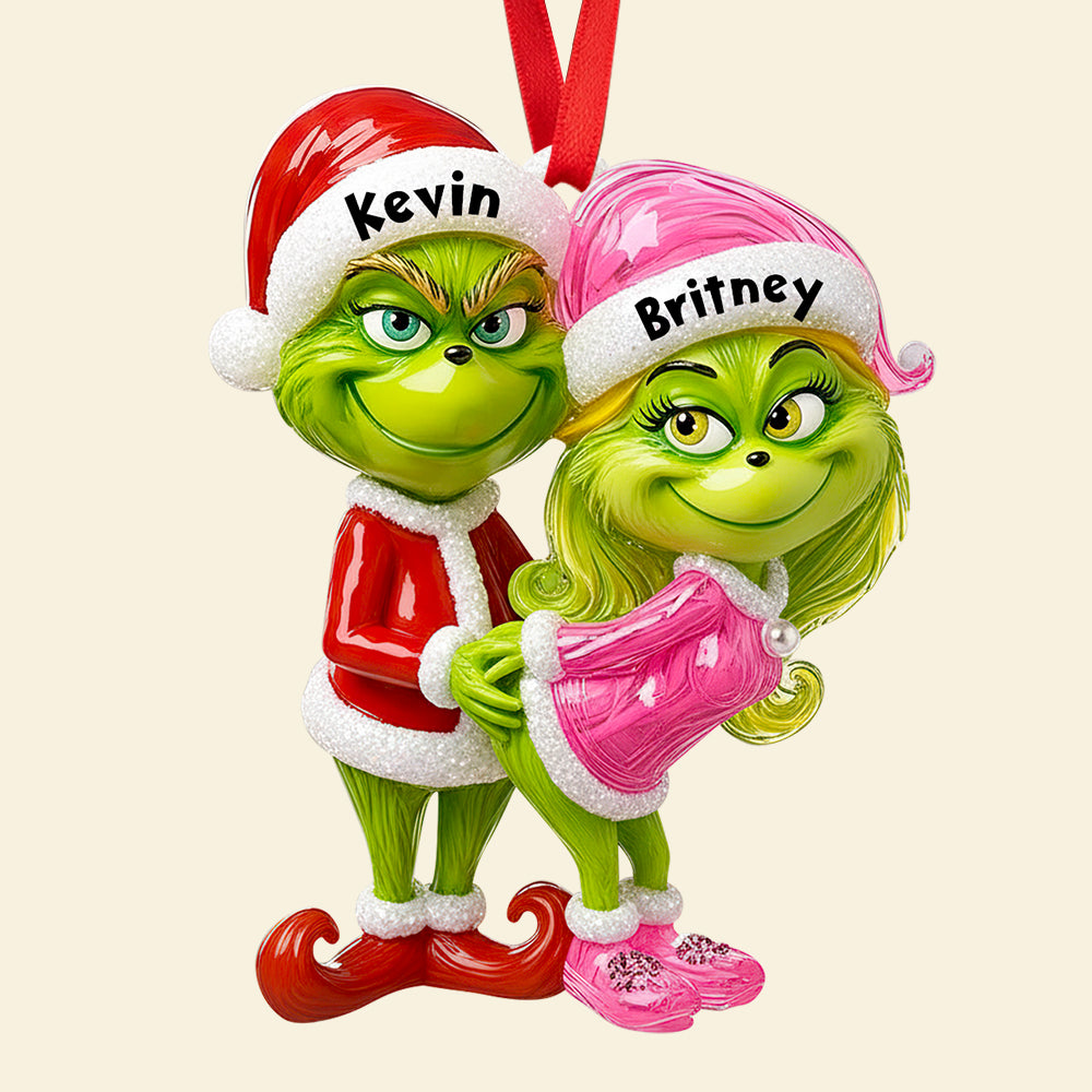 Green Couple Christmas Ornament Personalized Gifts For Couple 03DTDT130925 - Image 3