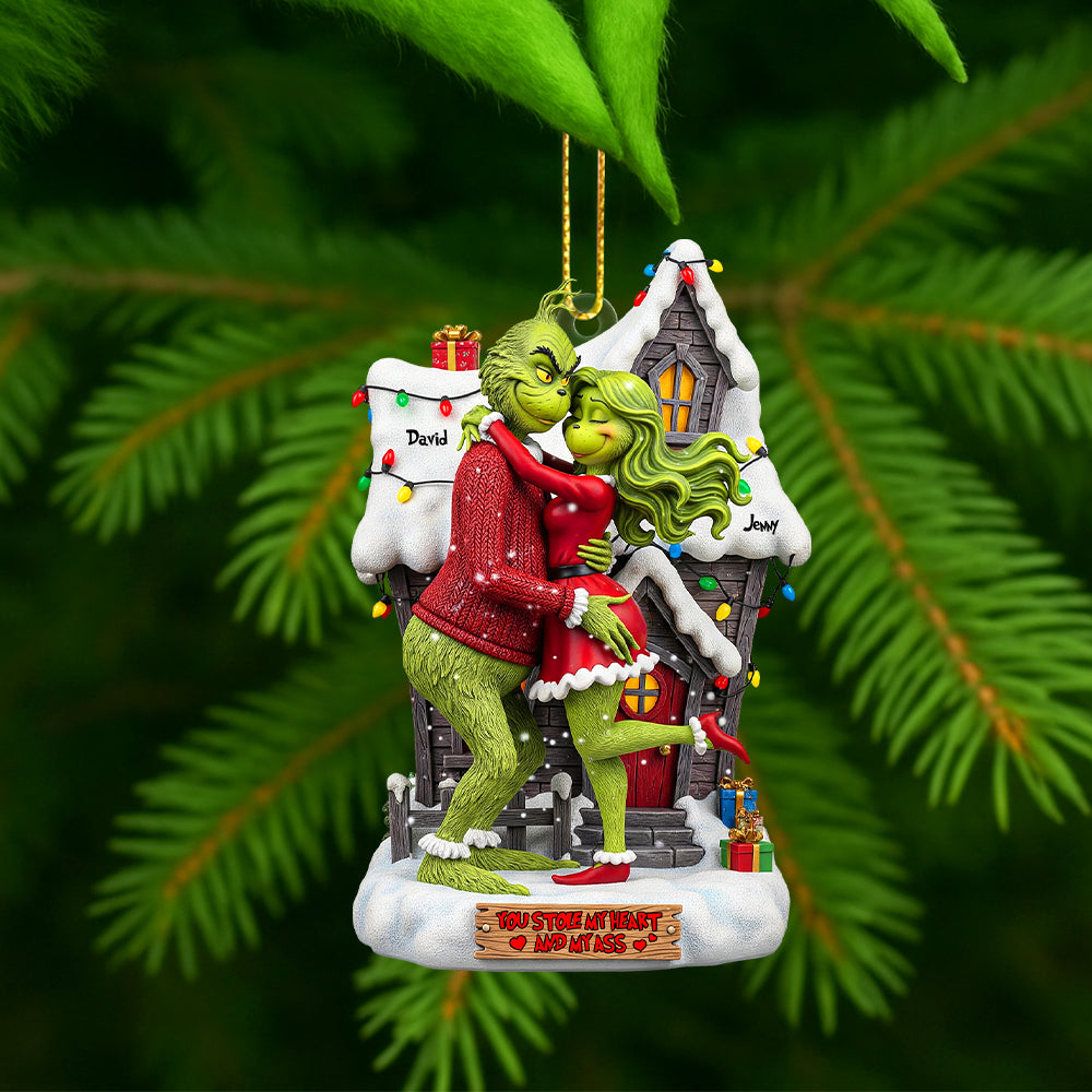 Green Couple Ornament - Personalized Gifts For Couple 01natn190825