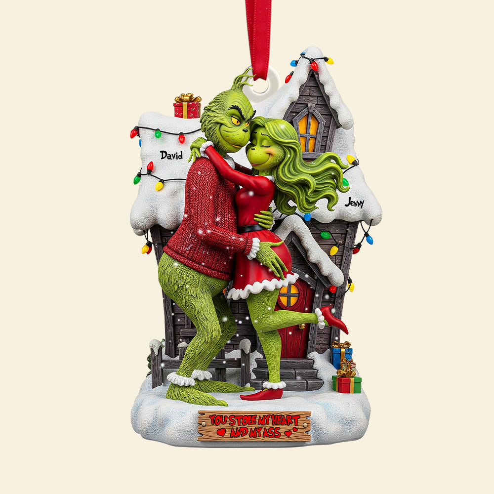 Green Couple Ornament - Personalized Gifts For Couple 01natn190825 - Image 4