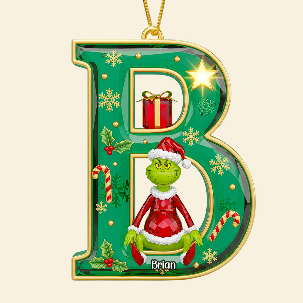 Green Crystal Alphabet Ornament Personalized Christmas Gifts 03PGDT060925 - Image 3